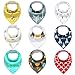 Baby Bandana Drool Bibs for Drooling and Teething, 100% Organic Cotton and Fleece Unisex super absorbent Organic Cotton, Cute Baby Gift for Boys & Girls, Toddler Baby Shower gift (9 Pack)