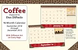 Coffee 2014-15 16-Month Desk Pad Calendar by