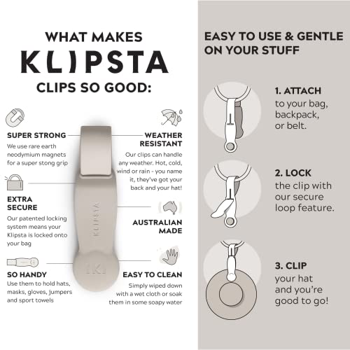 KLIPSTA Hat Clip Hat Holder for Traveling Bags, Backpacks