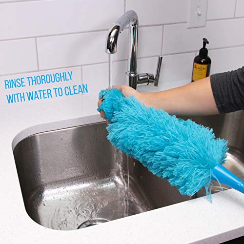 Hank HouseHold TriboDuster with Bonus Blinds Cleaner – Microfiber Duster for Cleaning with Extendable Telescoping Pole Up to 5ft6”! Ceiling Fan Dusters, Cobweb/Spider Web Brush and Blind Duster