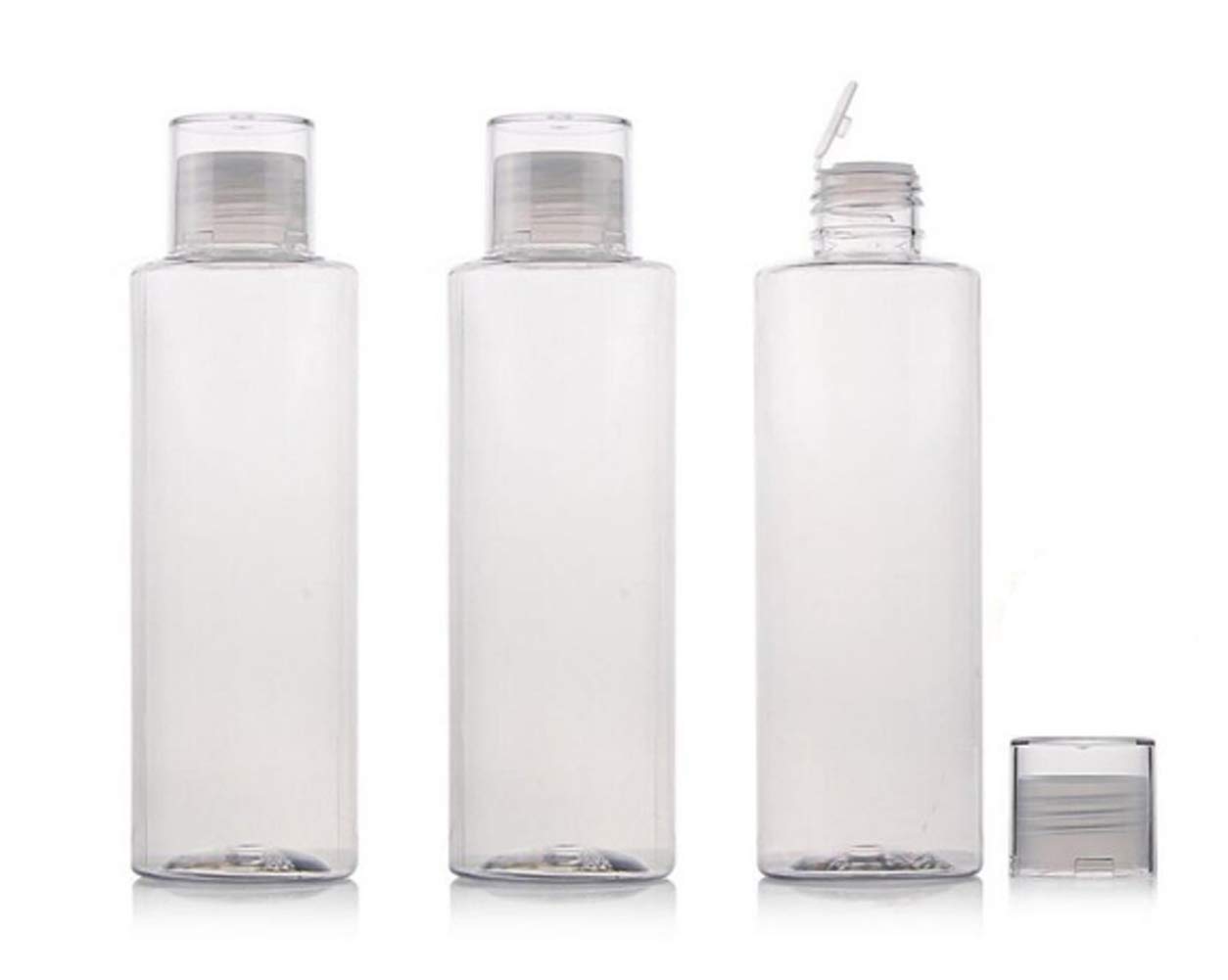 VASANA 3PCS Empty Clear Plastic Make Up Bottle with Flip Cap Refillable Cosmetic Makeup Travel Sample Packing Tube Container Jars for Cosmetic Bath Shower Gel Lotion Liquid Shampoo (150ml)