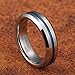 TUSEN JEWELRY 6MM Thin Blue Line Plated Groove Tungsten Carbide Ring wedding band