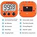 WECKEW Digital Kitchen Timer, Cooking Timer, Large Display, Strong Magnet Back, Loud Alarm, Timer Memory Recall Function, Count up Countdown Timer for Kids Baking Exercise Game (2 Pack Orange)