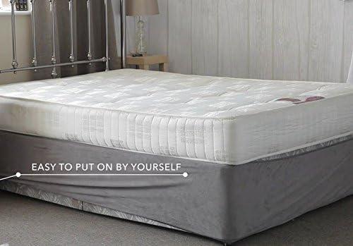 Divan Bed Base Wrap Valance Sheet - Transforms a drab looking bed base Faux Suede (Charcoal, King)