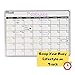Houseables White Board Calendar for Wall, Dry Erase Calendars, 17” x 12”, Bonus Grocery List, 6 Colored Markers, Eraser, Magnetic, Whiteboard, Monthly Plan Boards, Erasable, Refrigerator, Fridge
