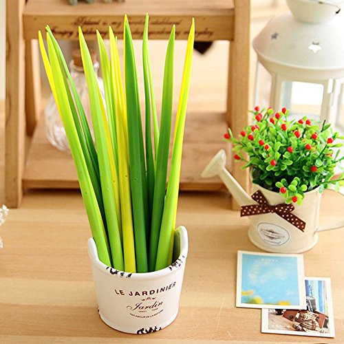 Aimyoo Pack of 30 Grass Shaped Ballpoint Black 0.5mm Gel Ink Rollerball Pen for School Home Office