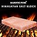 Majestic Pure Pink Himalayan Salt Block - with Stainless Steel Holder - 12in x 8in x 1.5in