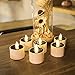 Solar Candles Flameless Rechargeable Candles LED Tea Lights Candles Battery Operated Upgraded Solar Power Waterproof Warm White Candle Set of 6 for Home Bar Bedroom Living Room Garden Outdoor Indoor
