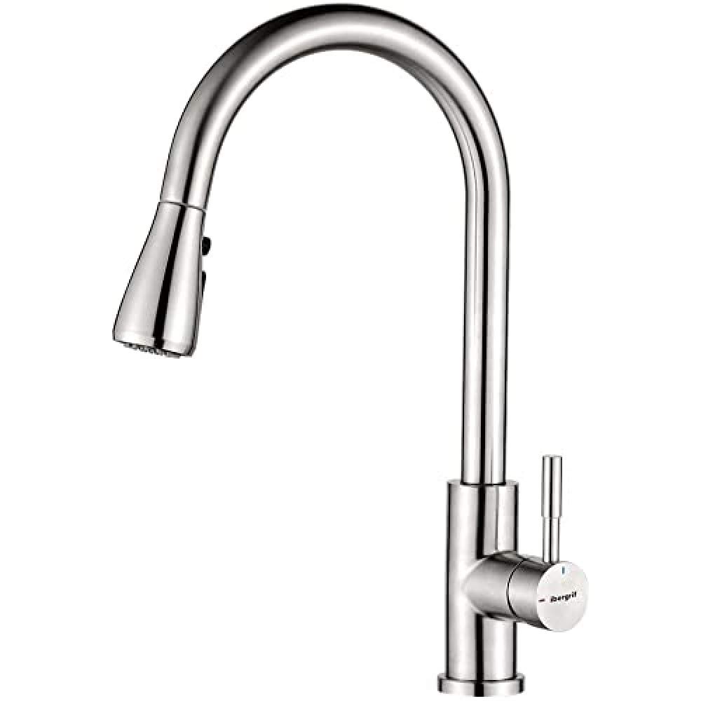 Ibergrif-M22137-Mezclador-de-fregadero-con-Ducha-Extraible-Grifo-de-Cocina-Ahorro-de-Agua-Acero-Plata-Gris
