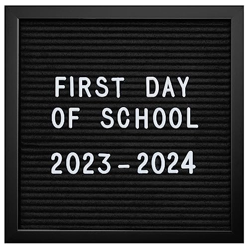 All Black Felt Letter Board Sign Board Letters White Precut 10x10 Inch