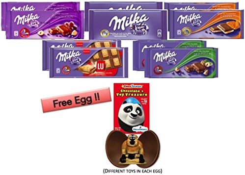 MIlka Variety 10 pack plus Free Choco Treasure Dreamwork Surprise Egg