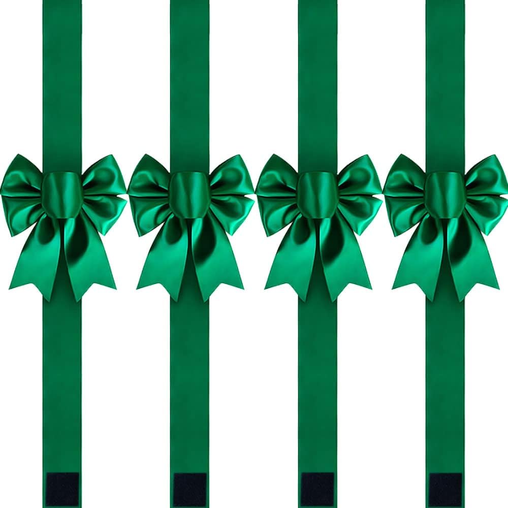 Bows & Ribbons - YMrott Christmas Cabinet Ribbons Decorations Bows Large Festival Home Kitchen Décor, Green