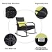 Cloud Mountain Outdoor Furniture 3 Piece Wicker Rattan Outdoor Rocking Chair Black Rock Bistro Set Comfortable Modern Easy Assembly Patio Lawn Garden Backyard Pool with Lumbars