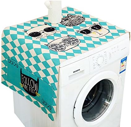 Fabric Cover Microwave Washing Machine Cover Dust Cover Versatile Made in Korea (Large, Blue Cat)