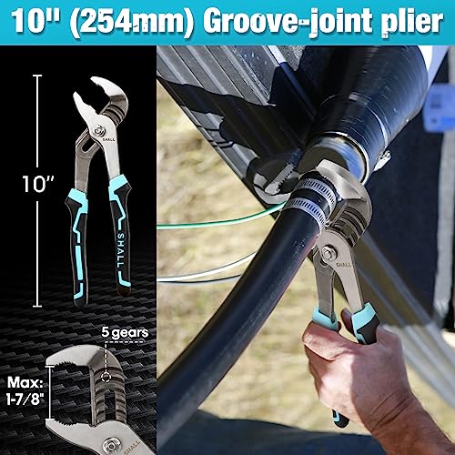 Shall 4-Piece Pliers Set, Pliers Tool Set, 6-inch Side Cutters, 8-inch Needle-Nose Pliers, Two-Tone TPR Handle, Roll-Up Storage Case Included