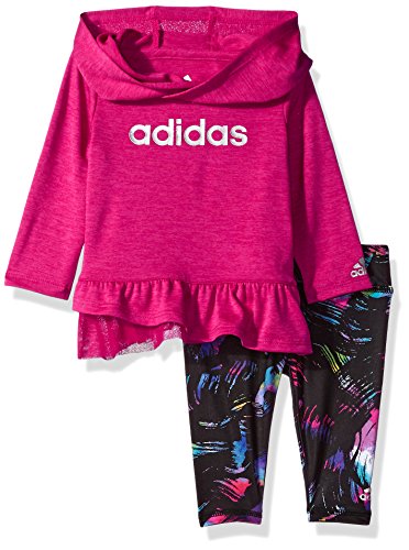 Adidas Baby Girls' Hoodie and Legging Set, Bold Pink Heather, 18M