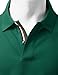 Men's 20x20 Cotton 2 tone Collar Long Sleeve Polo Tshirts DARKGREEN size S