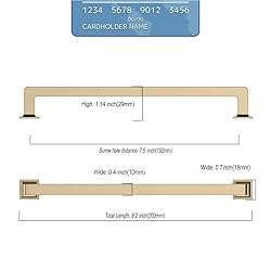 9BUILD 6 Pack 7.5 Inch Cabinet Handles Brushed