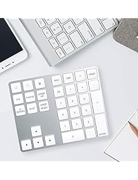 Cateck Teclado inalámbrico Bluetooth y teclado mágico Bluetooth con teclado numérico de tamaño completo (regenerable)