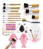 Makeup Brush Set 12 Pieces Cosmetic Tools Professional Face Eyeliner Blush Contour Foundation Cosmetic Brush Kit for Powder Liquid Cream