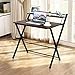 Tangkula Folding Computer Desk, Space-Saving Home Office Desk Working Table with Storage Shelf, Multipurpose Foldable Study Desk, Kid’s Desk, Brown