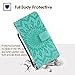 Leather Wallet Case for Samsung Galaxy S9 Plus (2018 Release), Credit Cards & Changes Holder, Colorful Art Mandala Design, Magnetic Durable Flip Cover Kickstand case for S9 Plus(6.2 inch)-Green