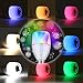 ROKOO LED Music Light Bulb with Bluetooth Speaker E26/E27 9W RGB Color Changing Dimmable Light App Controlled Alarm Setting Bluetooth 4.0 Stereo Audio Bulb for Dating Party Bedroom Bathroom Courtyard