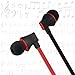 Earbuds with Microphone, Vogek Bass In-Ear Headphones Earphones with S/M/L Earbuds and Built-in Mic, Phone Control for Apple iPhone, Samsung, Android Phone and More - Red Black