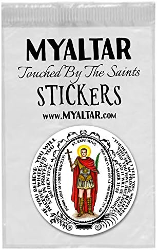 Saint Expeditus Patron of Urgent Requests 2.25" Round Pack of 12 Stickers
