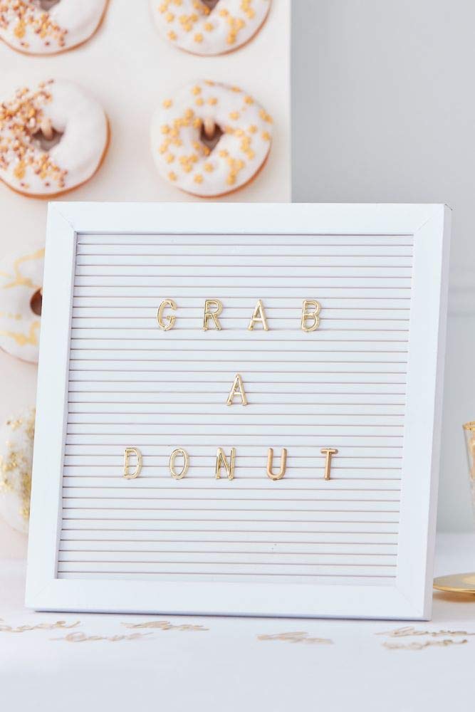 Ginger Ray White with Gold Letters & Numbers Home Decoration 25 x 25cm