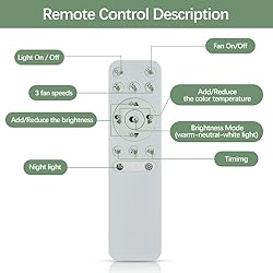 DLLT LED Remote Ceiling Fan with Light Kit-40W