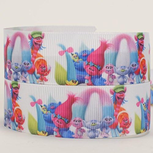 10yards 7/8"22mm new cartoon trolls printed Grosgrain Ribbon