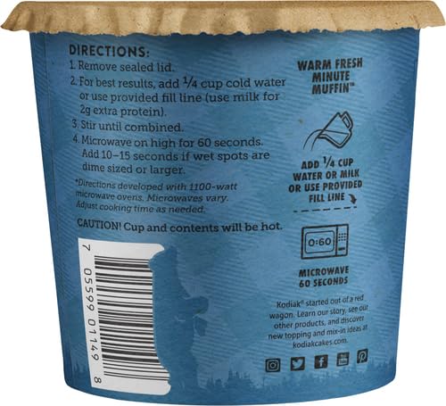 KODIAK CAKES MINUTE MUFFINS, MOUNTAIN BLUEBERRY, 2.29 OUNCE (PACKAGING MAY VARY)