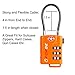 TSA Approved Cable Luggage Locks, Re-settable Combination with Alloy Body, Orange 4 Locks.