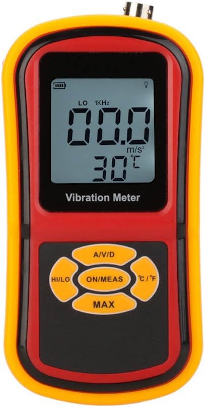 Mini Pocket High Accuracy Ultrasonic Vibrometer Digital Lcd Vibration Analyzer Meter Temperature Meter With Max Hold