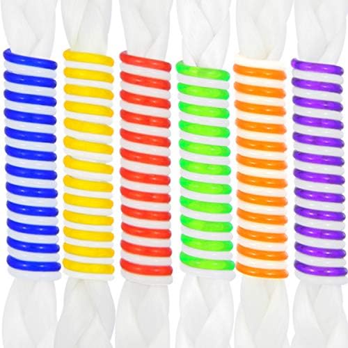 QY 30PCS Bright Colorful Beads Barrettes Spiral Coil Hairholders for Dreadlocks