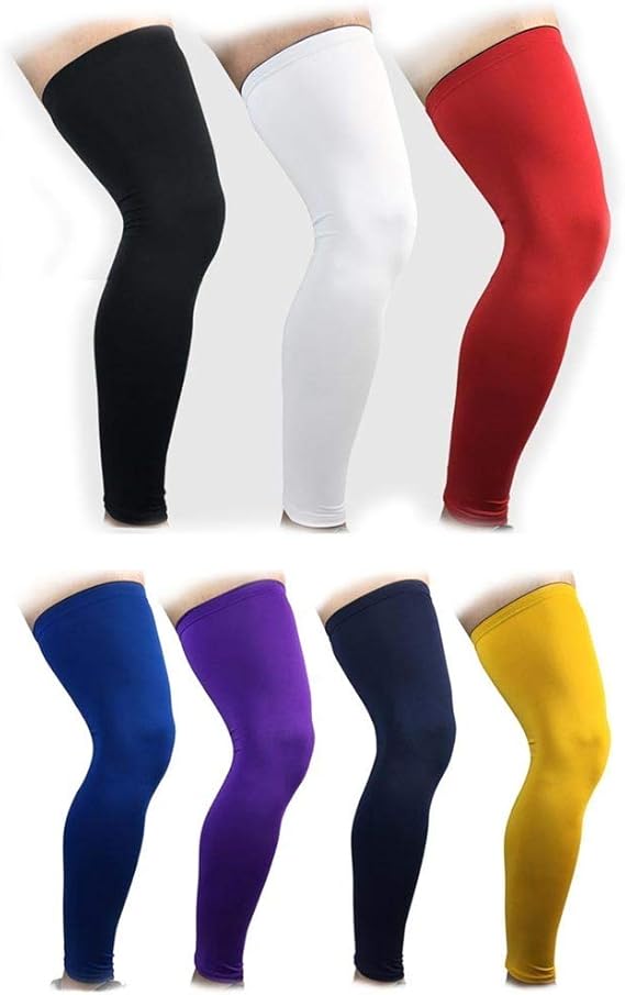 Amazon Co Jp 2枚１組 レッグ カバー 着圧 保温 サポーター 膝 脚 スポーツ 運動 男女兼用 レッド ブルー パープル ネイビー イエロー Uvカット 服 ファッション小物