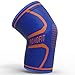 Knee Compression Sleeve for Knee Pain - Men Women Sports Knee Support Brace for Running, Hiking, Weightlifting, Workout (Medium, Orange - Blue)