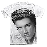 Elvis Presley King of Rock 1950's Icon King Adult Front Print T-Shirt Small