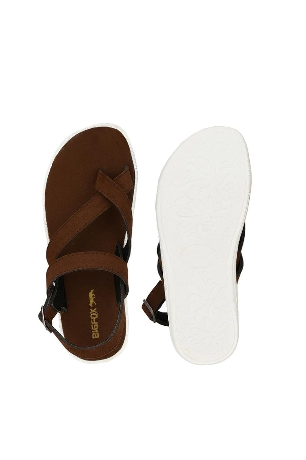 big fox men's leather suede sandals.(brown)