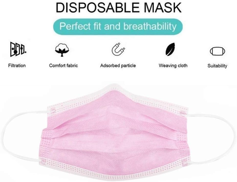Gokeop 10PCS Pink Face Layer, Nose and Mouth Isolated from Dust, Keep Family and People Healthy, for Outdoor Environment, Sport, Party and Work, for Adults: Health & Personal Care