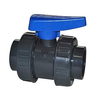 Válvula grifo de bola Unión de plástico PVC pegar gris diámetro 32 mm tubo conector