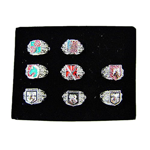 Shingeki no Kyojin Attack on Titan Finger Ring cosplay costume Set Of 8 10pcs