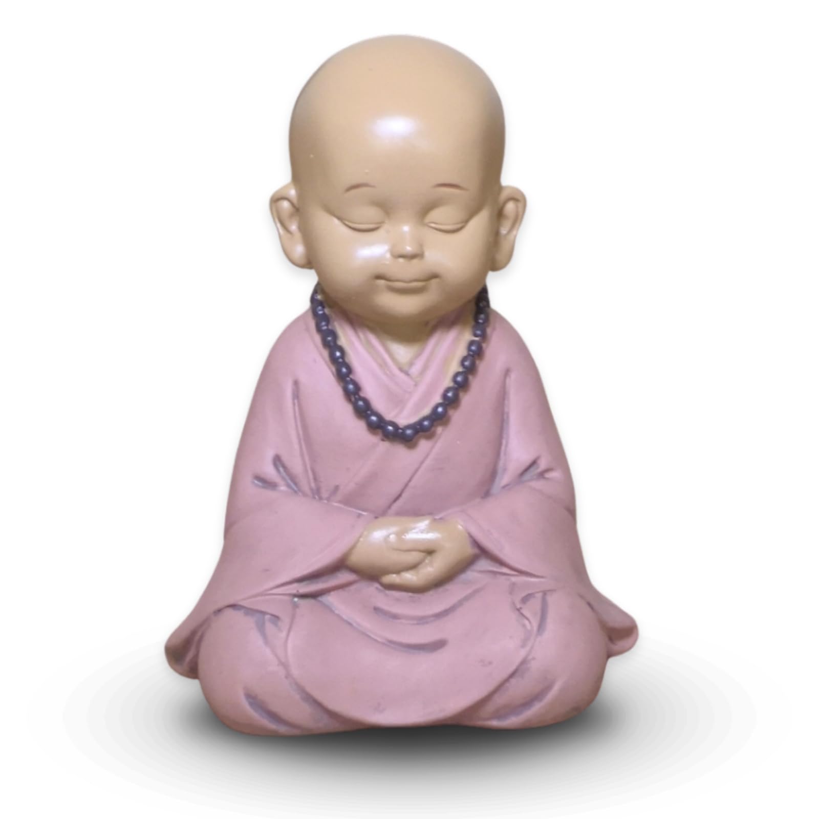 Baby Buddha Statuette SB4 - Zen and Feng Shui Decoration - To Create a Relaxing Atmosphere - Gift Idea Lucky Charm - Height: 10 cm - Colour: Beige and Dusky Pink - Zen'Light