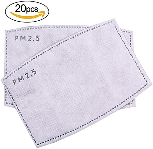 Anti Pollution Mask Adult PM 2.5 Pollen Dust Mask Washable Anti-fog Anti Dust Mask Antibacterial Activated Carbon Filter Earloop Mouth Mask with 2 Filters (White Filter)