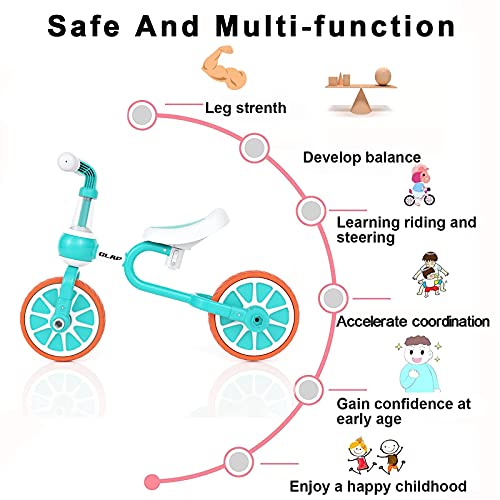 GLAF 4 in 1 Kids Tricycles for 1 2 3 4 Years Old Boys Girls Trikes