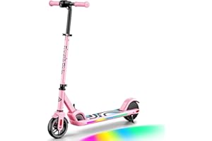 FanttikRide C9 Pro Kids Electric Scooter Ages 8-12, Colorful Rainbow Lights, E-Scooter for Kids 3.9-5.2 ft, 132 lbs, 5 Miles Range, Up to 40 min Ride Time, 5/8/10 MPH, 3 Adjustable Heights