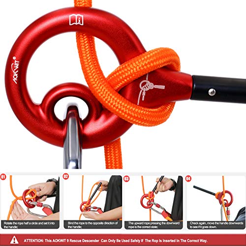 AOKWIT 9 Rescue Figure, Upgrade 8 Descender Climbing Gear Downhill