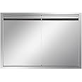 Outdoor Kitchen Door 30" W x 21" H inch Stainless Steel BBQ Double Door Flush Mount for Outdoor Kitchen Island（Double Wall Door Panel ）