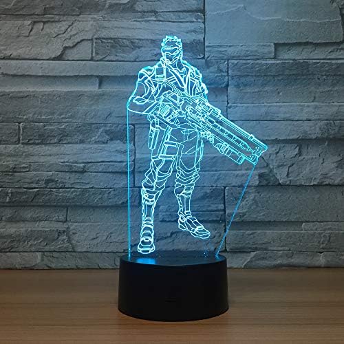 LED 3D lamp Soldier:76 Figure RGB Colors Changing Night Light Acrylic Crafts Decor Lighting Christmas Children Gifts